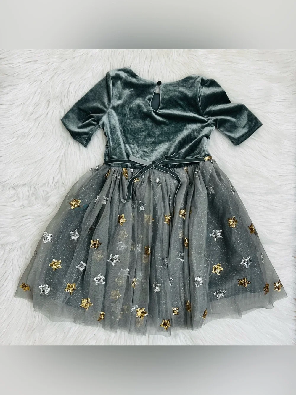 NWT! Zunie Kids' Sequin Velvet & Tulle Sequin Star & Sparkle Party Dress Sz 6